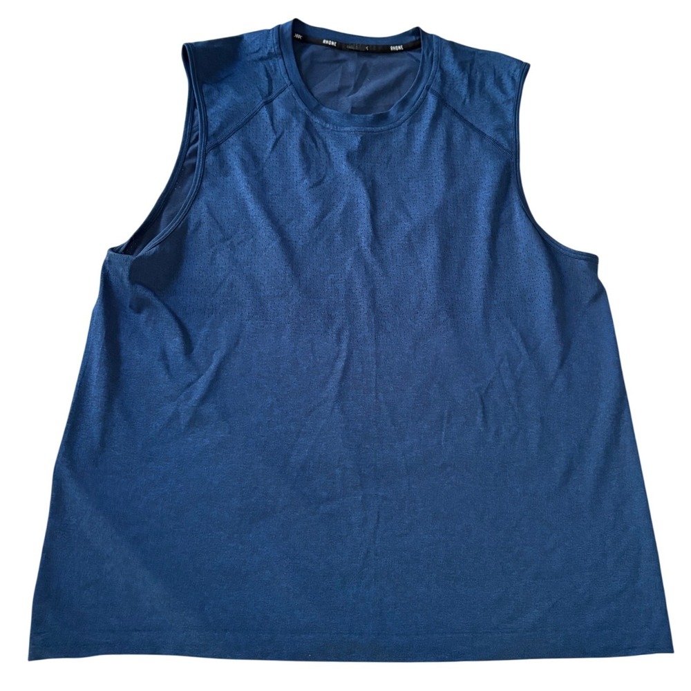 Rhone Reign Muscle Tank Top Mens Large Blue Heathered Performance Sleeveless
